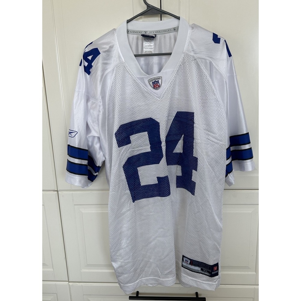 Vintage NFL Reebok Mens White Throwbacks Barber #24 Jersey Size XL Blemish